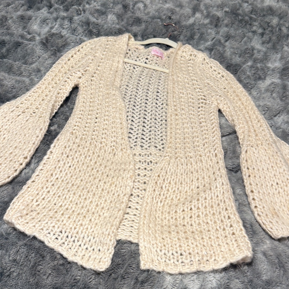 Pink Lily Cream Knit Cardigan